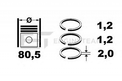 ET ENGINETEAM r1003300 -  Комплект поршневых колец
